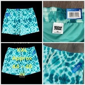 Men's Wave Zone XXL 2XL 44 - 46 Trunks Swim Swimwear Shorts Bottoms Stretch NWT
